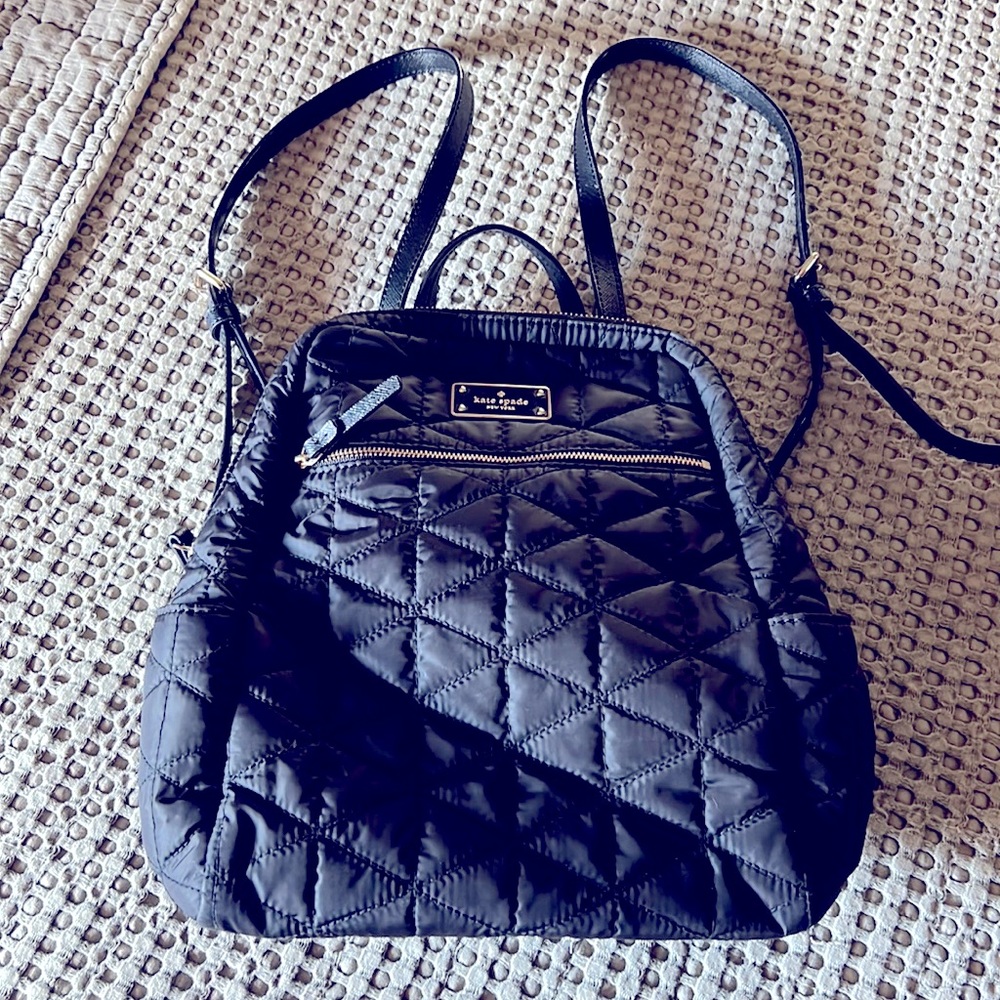 KATE SPADE QUILTED BACKPACK BLACK
